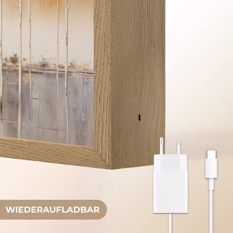 Bomen - Kunst - Acryl - Natuur Light Box met batterij (Wandlamp) middel -USP_websiteoplaadbaarDE