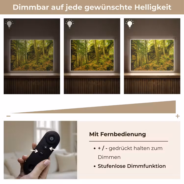 Bomen - Steen - Bos - Natuur - Planten Light Box met batterij (Wandlamp) middel -USP_dimbaarDE