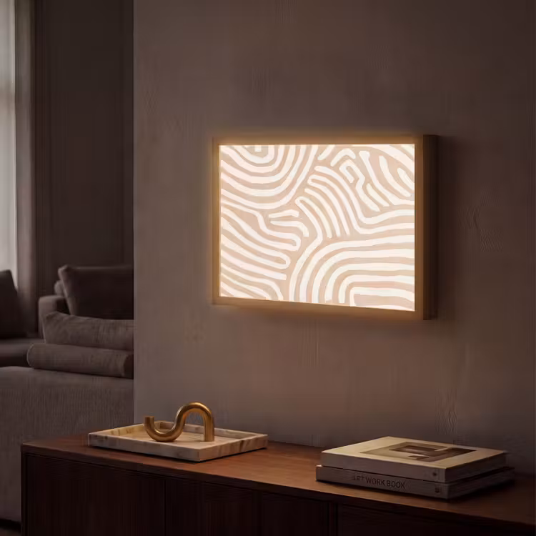 Beige - Aardspatroon Light Box met batterij (Wandlamp) middel -sfeer1