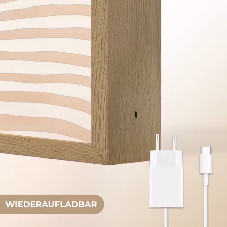 Beige - Aardspatroon Light Box met batterij (Wandlamp) middel -USP_websiteoplaadbaarDE