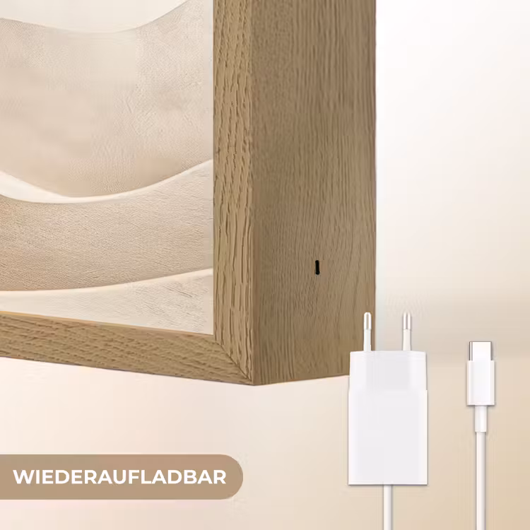 Beige - Natuur - Abstract - Modern Light Box met batterij (Wandlamp) middel -USP_websiteoplaadbaarDE