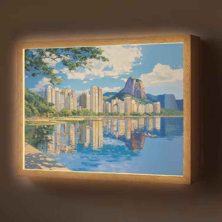 Berg - Skyline - Strand - Water Light Box met batterij (Wandlamp) middel -z3d_website
