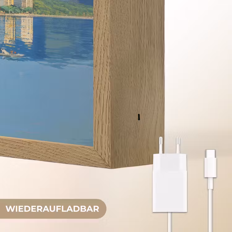 Berg - Skyline - Strand - Water Light Box met batterij (Wandlamp) middel -USP_websiteoplaadbaarDE