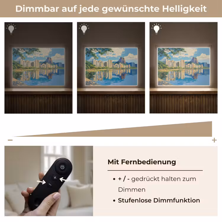 Berg - Skyline - Strand - Water Light Box met batterij (Wandlamp) middel -USP_dimbaarDE