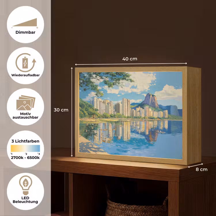 Berg - Skyline - Strand - Water Light Box met batterij (Wandlamp) middel -USP_websiteoverzichtDE