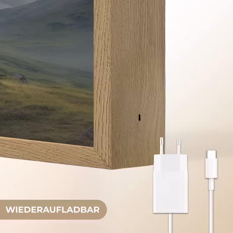 Bergen - Kronkelpad - Groen - Wolken Light Box met batterij (Wandlamp) middel -USP_websiteoplaadbaarDE
