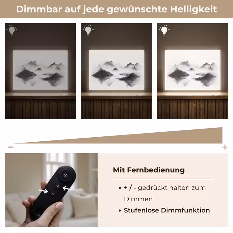 Bergen - Mistig - Water - Wit Light Box met batterij (Wandlamp) middel -USP_dimbaarDE