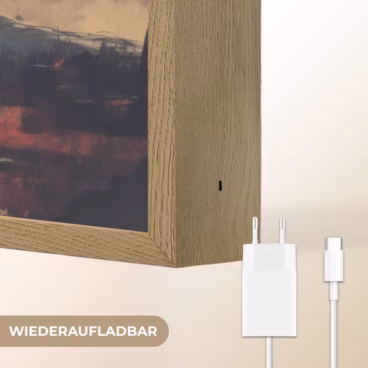 Bergtop - Sneeuw - Zon Light Box met batterij (Wandlamp) middel -USP_websiteoplaadbaarDE