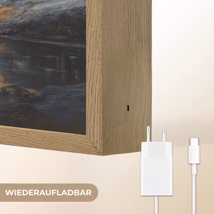 Berglandschap met Gouden Zonsondergang Light Box met batterij (Wandlamp) middel -USP_websiteoplaadbaarDE