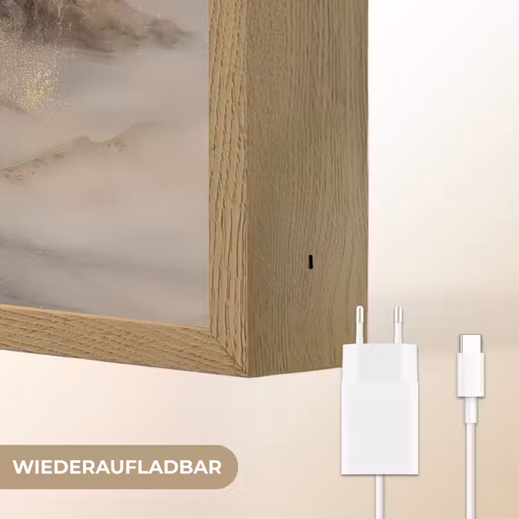 Berglandschap - Mist - Penseelstreken Light Box met batterij (Wandlamp) middel -USP_websiteoplaadbaarDE