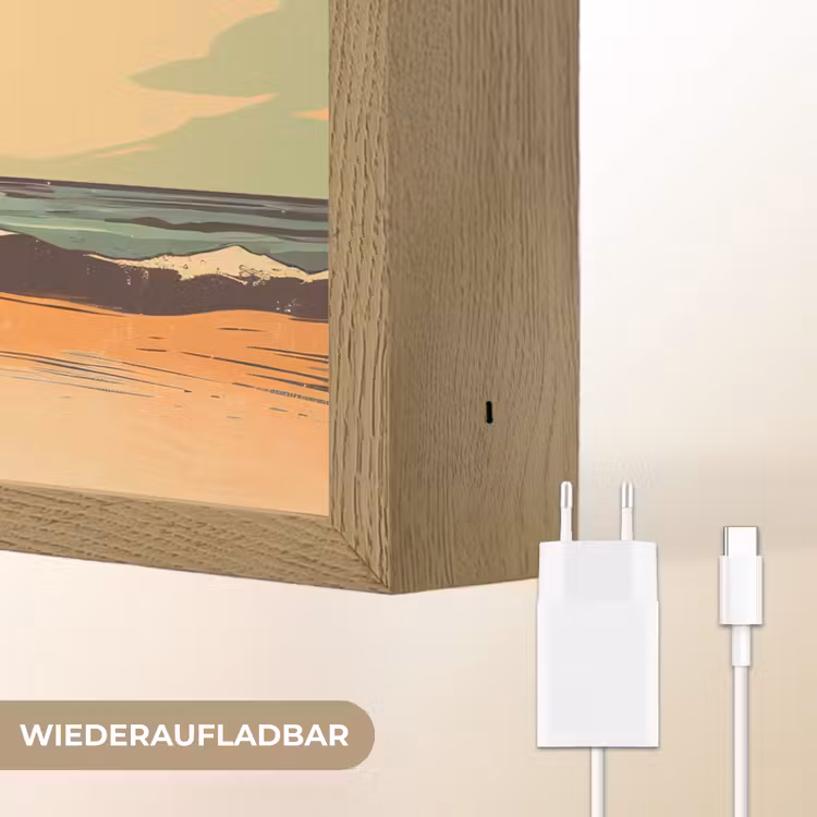 Bierfles - Zonsondergang - Palmbomen - Zee Light Box met batterij (Wandlamp) middel -USP_websiteoplaadbaarDE