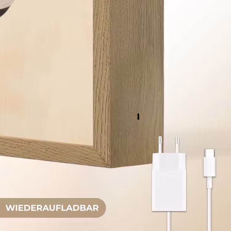 Bladeren - Gestreept - Stengel - Beige Light Box met batterij (Wandlamp) middel -USP_websiteoplaadbaarDE