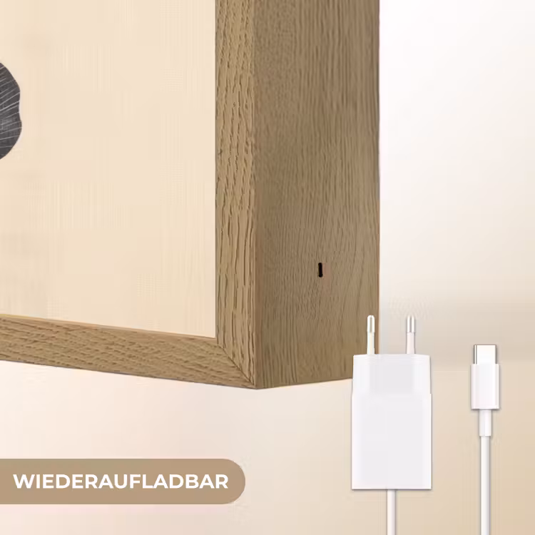 Bladeren - Minimalistisch - Zwart Light Box met batterij (Wandlamp) middel -USP_websiteoplaadbaarDE