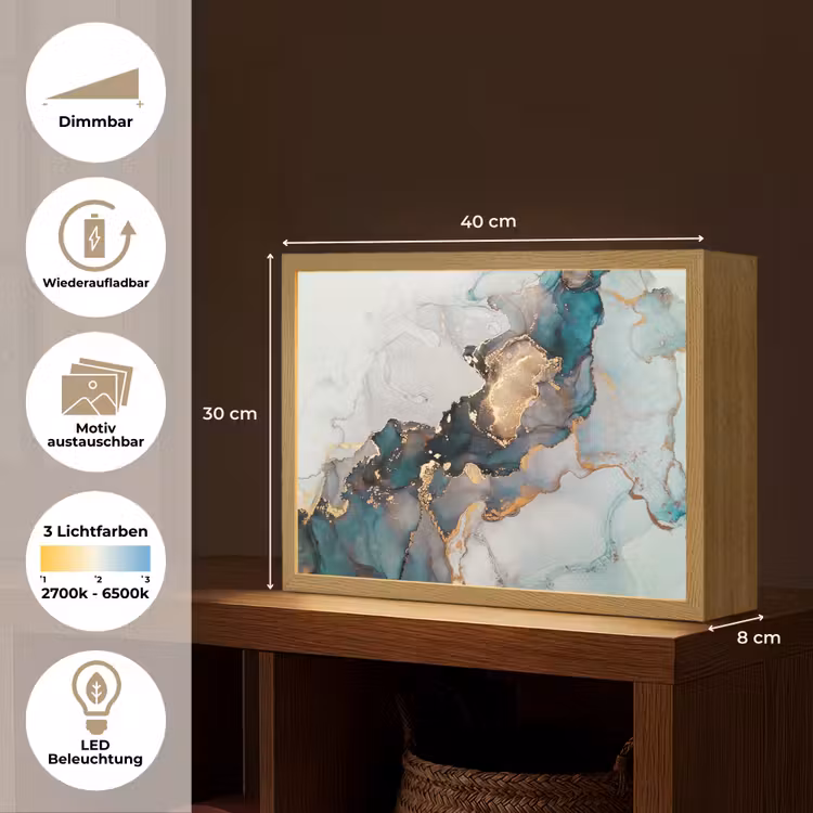 Blauw - Marmer - Goud Light Box met batterij (Wandlamp) middel -USP_websiteoverzichtDE