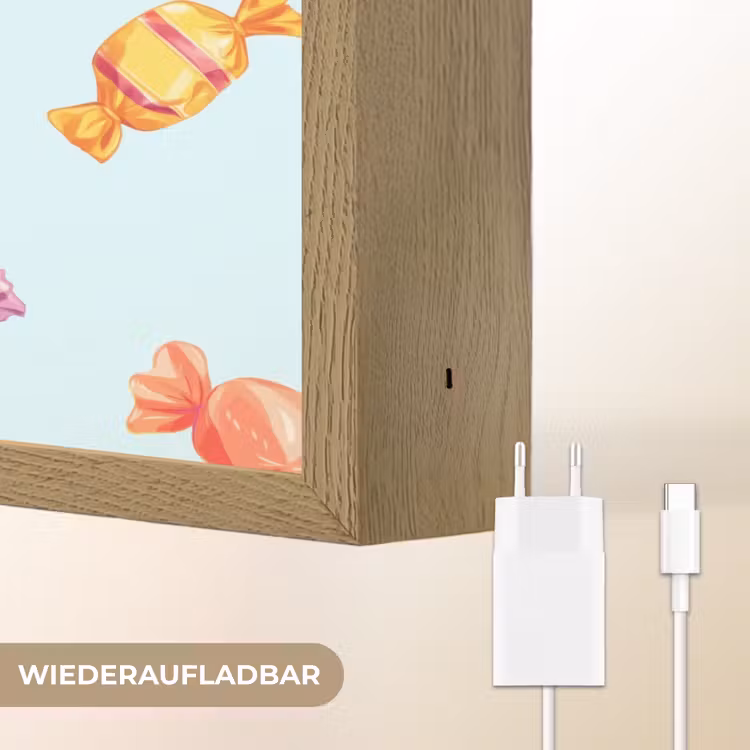 Blauw - Patroon - Snoep Light Box met batterij (Wandlamp) middel -USP_websiteoplaadbaarDE