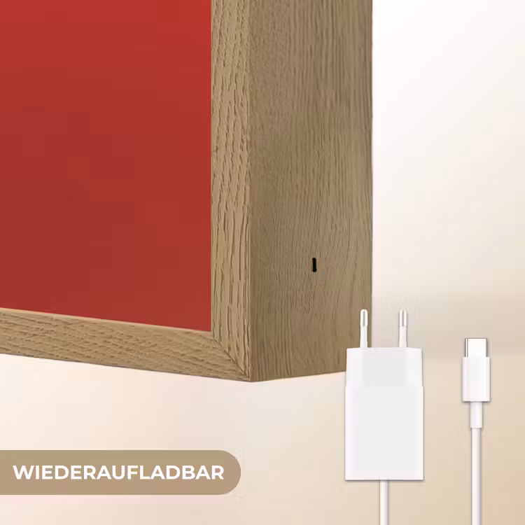Bloem - Goud - Glazen Light Box met batterij (Wandlamp) middel -USP_websiteoplaadbaarDE