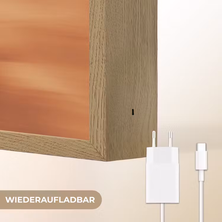 Bloem - Minimalistisch - Wit Light Box met batterij (Wandlamp) middel -USP_websiteoplaadbaarDE