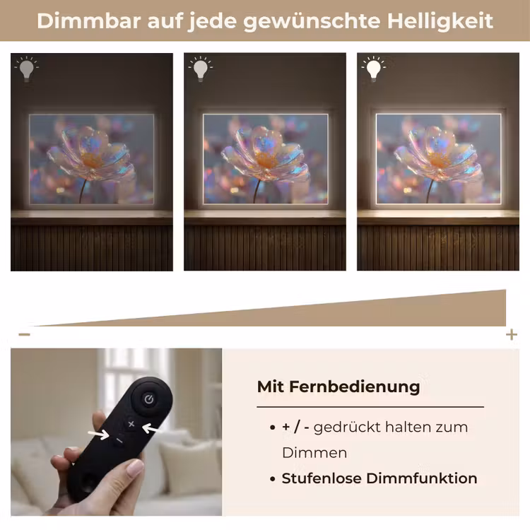 Bloem - Transparant - Pastelkleuren - Druppels Light Box met batterij (Wandlamp) middel -USP_dimbaarDE