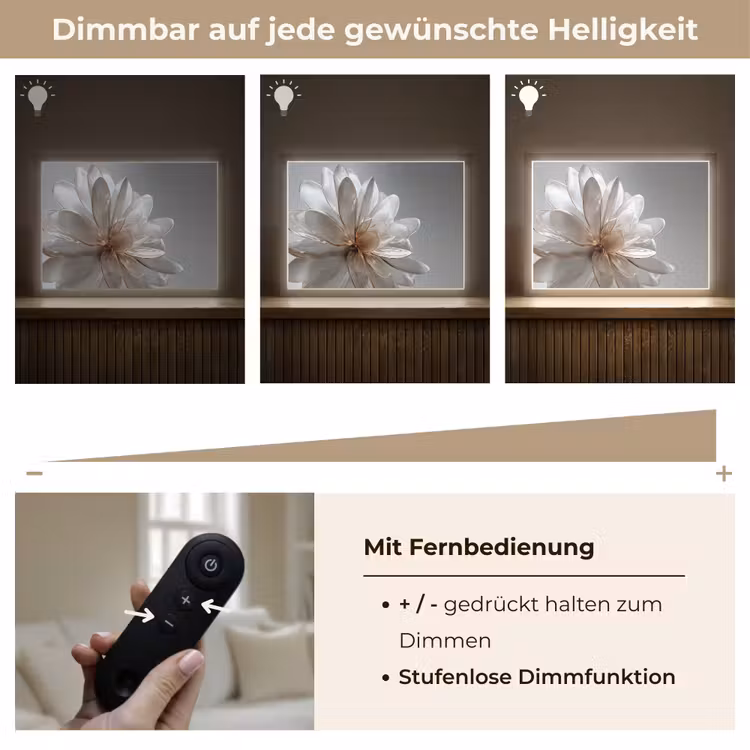 Bloem - Wit - Neutraal Light Box met batterij (Wandlamp) middel -USP_dimbaarDE