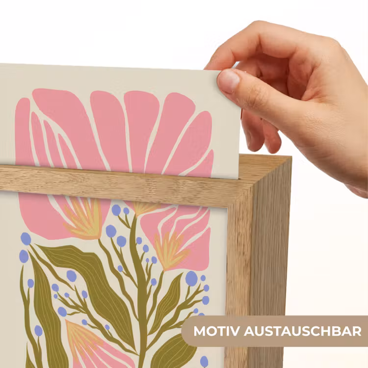 Bloemen - Bladeren - Abstract - Roze Light Box met kabel (Wandlamp) klein -USP_websiteprintDE