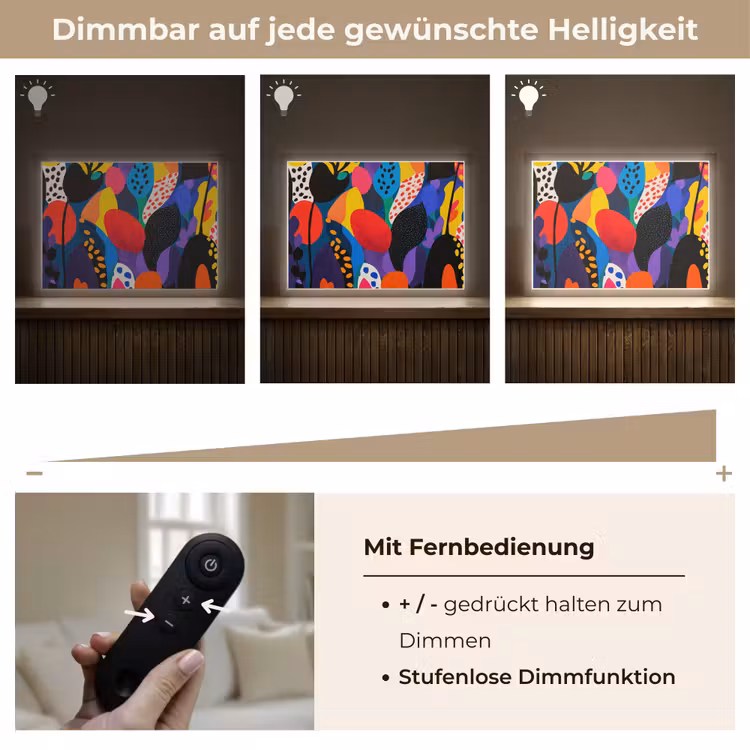 Bloemen - Bladeren - Abstract - Rood Light Box met batterij (Wandlamp) middel -USP_dimbaarDE
