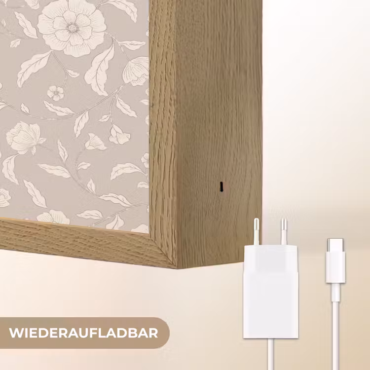Bloemen - Blaadjes - Patroon Light Box met batterij (Wandlamp) middel 907 -USP_websiteoplaadbaarDE