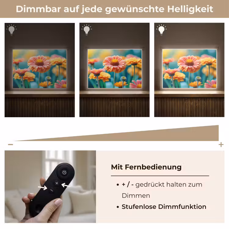 Bloemen - Kleurrijk - Natuur - Gerbera Light Box met batterij (Wandlamp) middel -USP_dimbaarDE