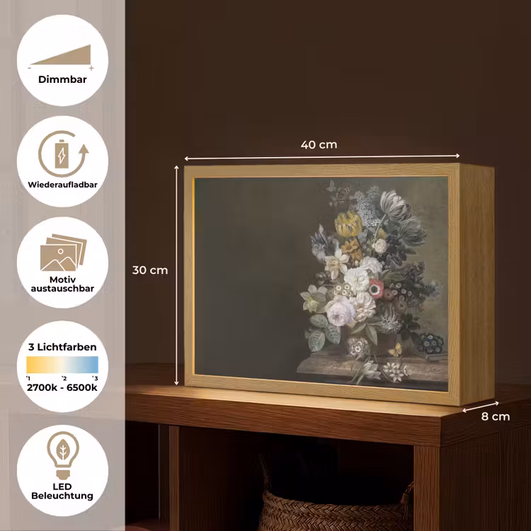 Bloemen - Eelke Jelles Eelkema - Oude meesters Light Box met batterij (Wandlamp) middel -USP_websiteoverzichtDE