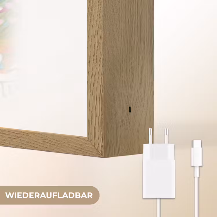 Bloemen - Kleuren - Boeket - Natuur Light Box met batterij (Wandlamp) middel -USP_websiteoplaadbaarDE