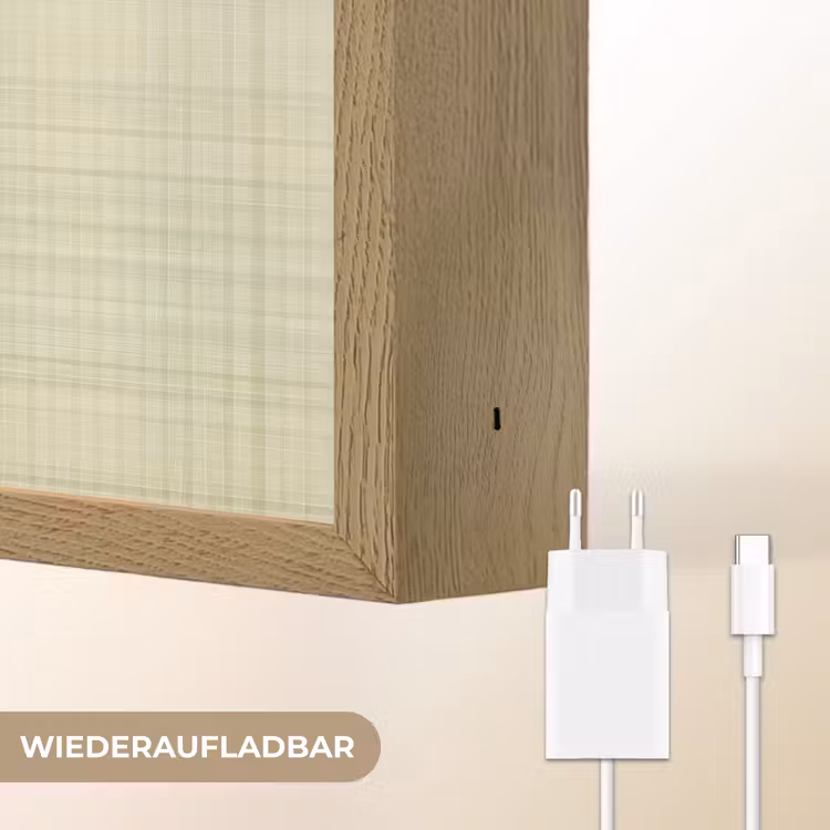 Bloemen - Illustratie - Geruit - Groen Light Box met batterij (Wandlamp) middel -USP_websiteoplaadbaarDE
