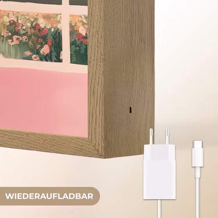 Bloemen - Koffie - Raam Light Box met batterij (Wandlamp) middel -USP_websiteoplaadbaarDE