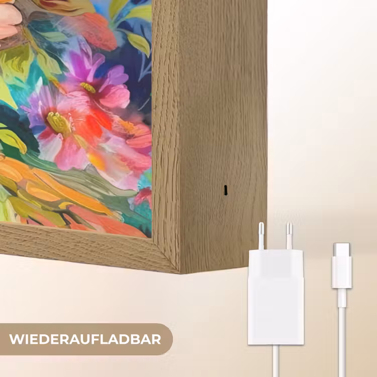 Bloemen - Kunst - Schilderij - Botanisch Light Box met batterij (Wandlamp) middel -USP_websiteoplaadbaarDE
