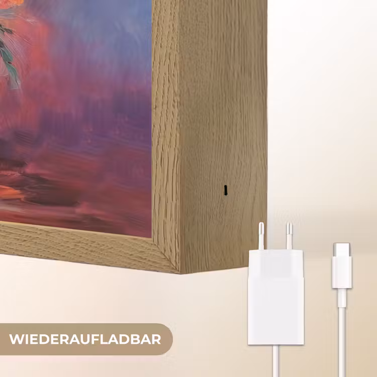 Bloemen - Kunst - Schilderij - Lente - Boeket Light Box met batterij (Wandlamp) middel -USP_websiteoplaadbaarDE