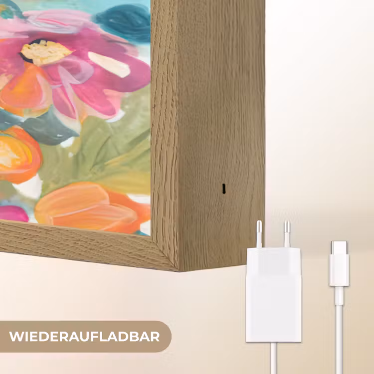 Bloemen - Schilderij - Natuur - Botanisch Light Box met batterij (Wandlamp) middel -USP_websiteoplaadbaarDE