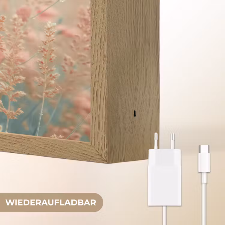 Bloemen - Natuur - Klaprozen - Bloemenveld Light Box met batterij (Wandlamp) middel -USP_websiteoplaadbaarDE