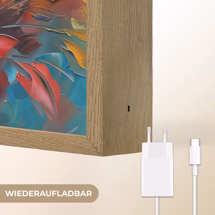 Bloemen - Zonnebloemen - Kunst - Geel Light Box met batterij (Wandlamp) middel -USP_websiteoplaadbaarDE