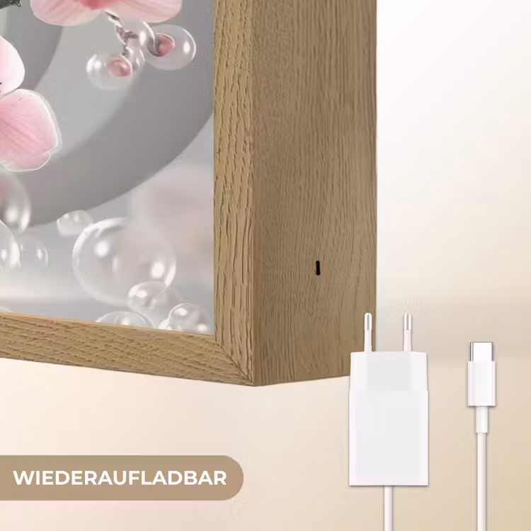 Bloemen - Tunnel - Abstact - 3D effect Light Box met batterij (Wandlamp) middel -USP_websiteoplaadbaarDE
