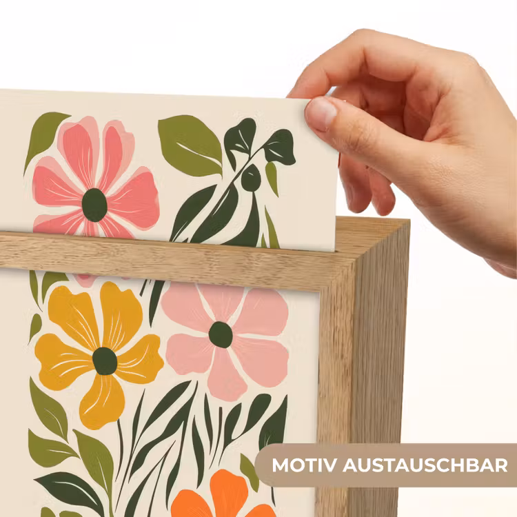 Bloemen - Speels - Kleurrijk Light Box met kabel (Wandlamp) klein -USP_websiteprintDE