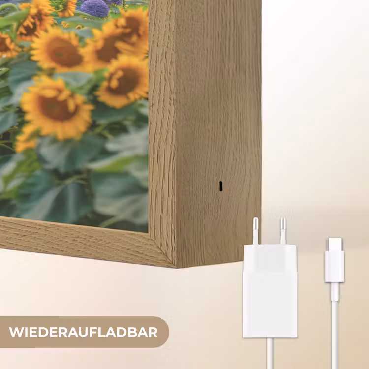 Bloemen - Pad - Zonnebloemen - Tuin - Hortensia Light Box met batterij (Wandlamp) middel -USP_websiteoplaadbaarDE