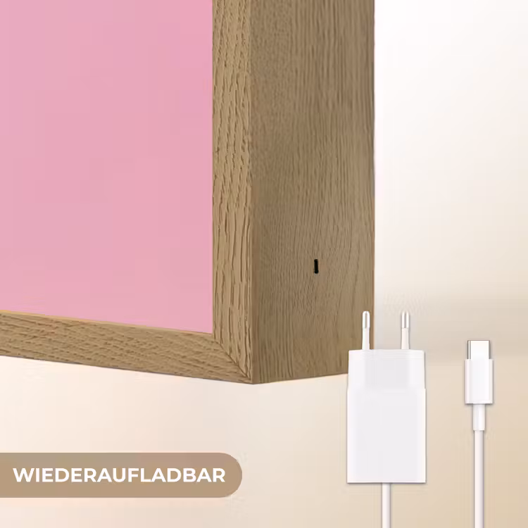 Bloemen - Quote - Kaartje - Kleurrijk Light Box met batterij (Wandlamp) middel -USP_websiteoplaadbaarDE