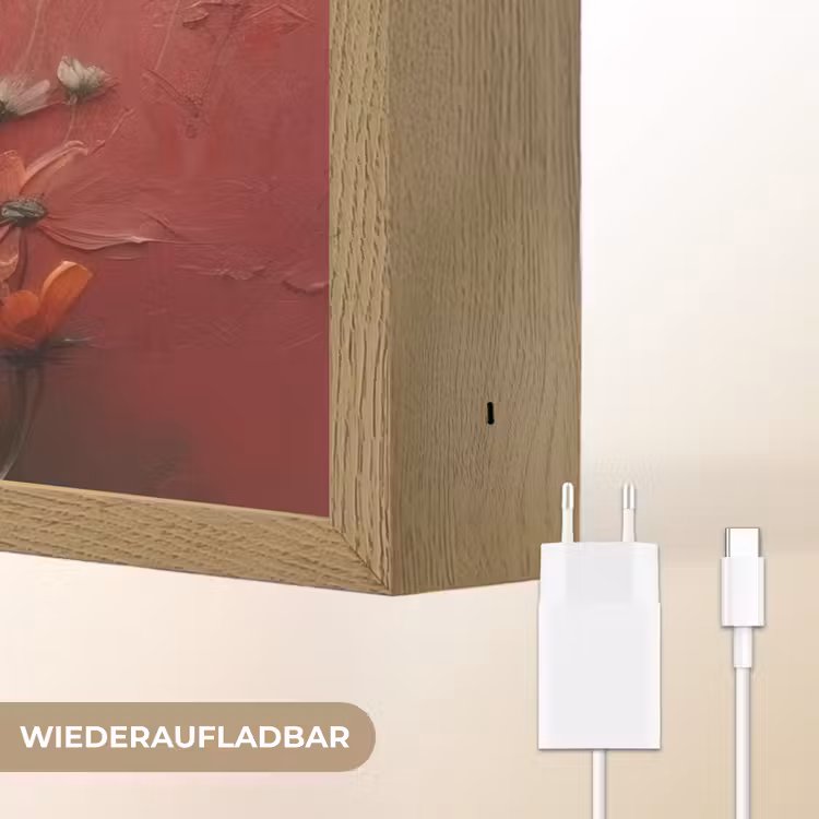 Bloemenboeket - Diepte - Tastbare textuur Light Box met batterij (Wandlamp) middel -USP_websiteoplaadbaarDE