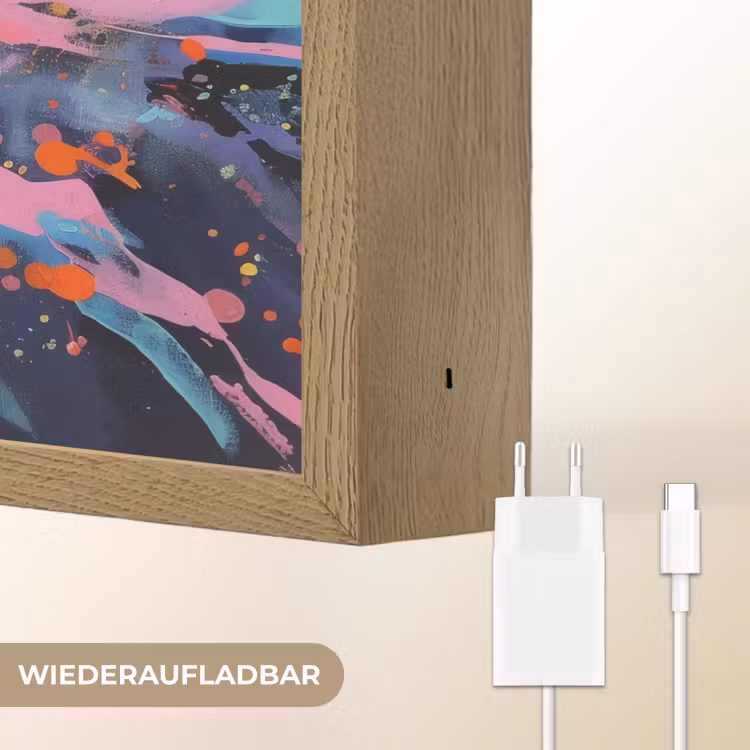 Bloemexplosie - Felle spatten - Dynamisch Light Box met batterij (Wandlamp) middel -USP_websiteoplaadbaarDE