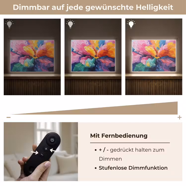 Bloemexplosie - Veelkleurig - Bewegend Light Box met batterij (Wandlamp) middel -USP_dimbaarDE