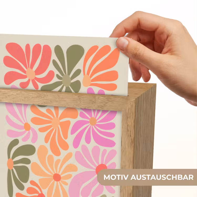 Bloemvormen - Retro - Kleurrijk Light Box met kabel (Wandlamp) klein -USP_websiteprintDE