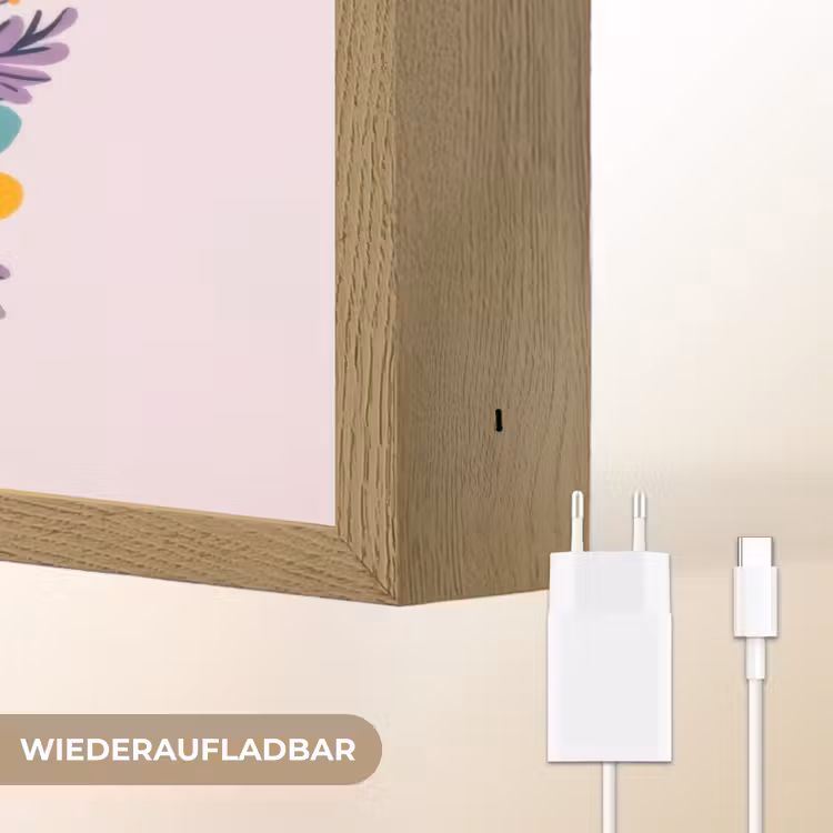 Bloemenkrans - Kleurrijk - Moeder Light Box met batterij (Wandlamp) middel -USP_websiteoplaadbaarDE