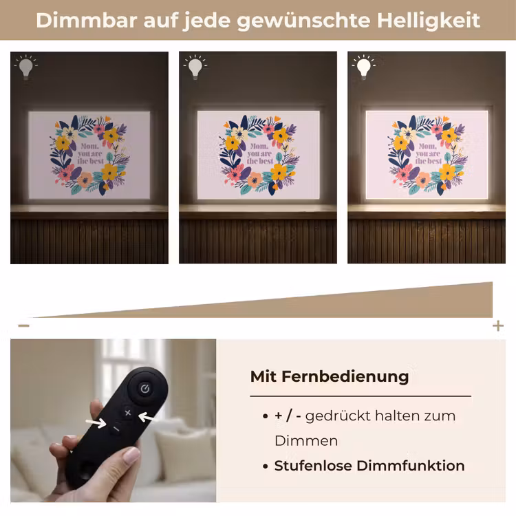 Bloemenkrans - Kleurrijk - Moeder Light Box met batterij (Wandlamp) middel -USP_dimbaarDE