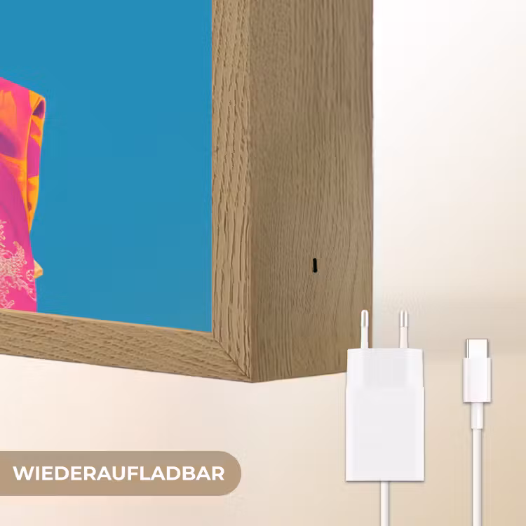 Bloemenkrans - Hagedis - Kimono - Paars Light Box met batterij (Wandlamp) middel -USP_websiteoplaadbaarDE