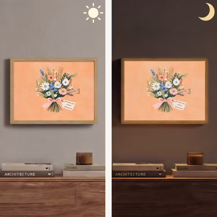 Boeket - Strikje - Quote Light Box met batterij (Wandlamp) middel -sfeer3