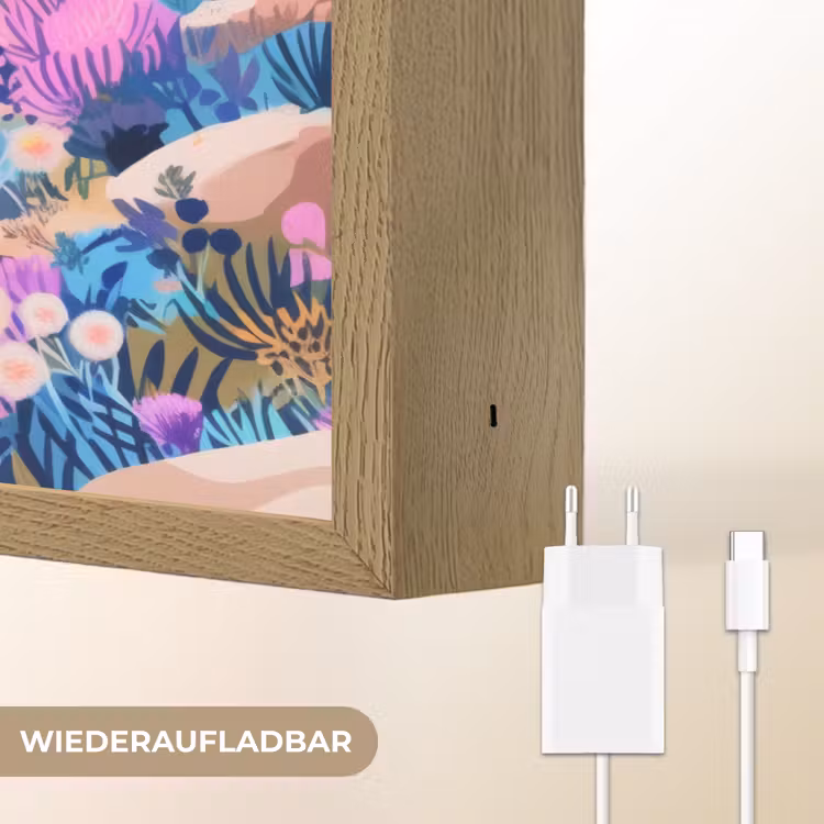 Bloemenweide - Zee - Zomers Light Box met batterij (Wandlamp) middel -USP_websiteoplaadbaarDE