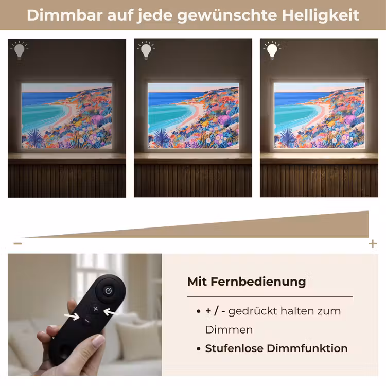 Bloemenweide - Zee - Zomers Light Box met batterij (Wandlamp) middel -USP_dimbaarDE